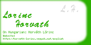 lorinc horvath business card