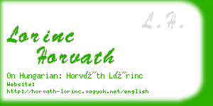 lorinc horvath business card